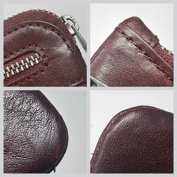 TUMBLE And HIDE Handcrafted Brown Leather Coin Pouch Wallet Key Ring England 5x3 - Picture 7 of 9